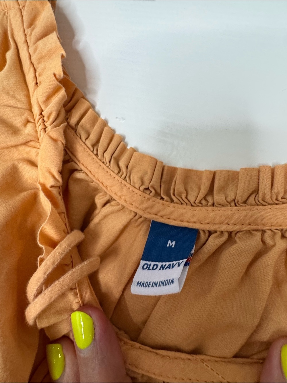 Old Navy Peach Ruffle-Trim Midi Dress - Picture 3 of 6